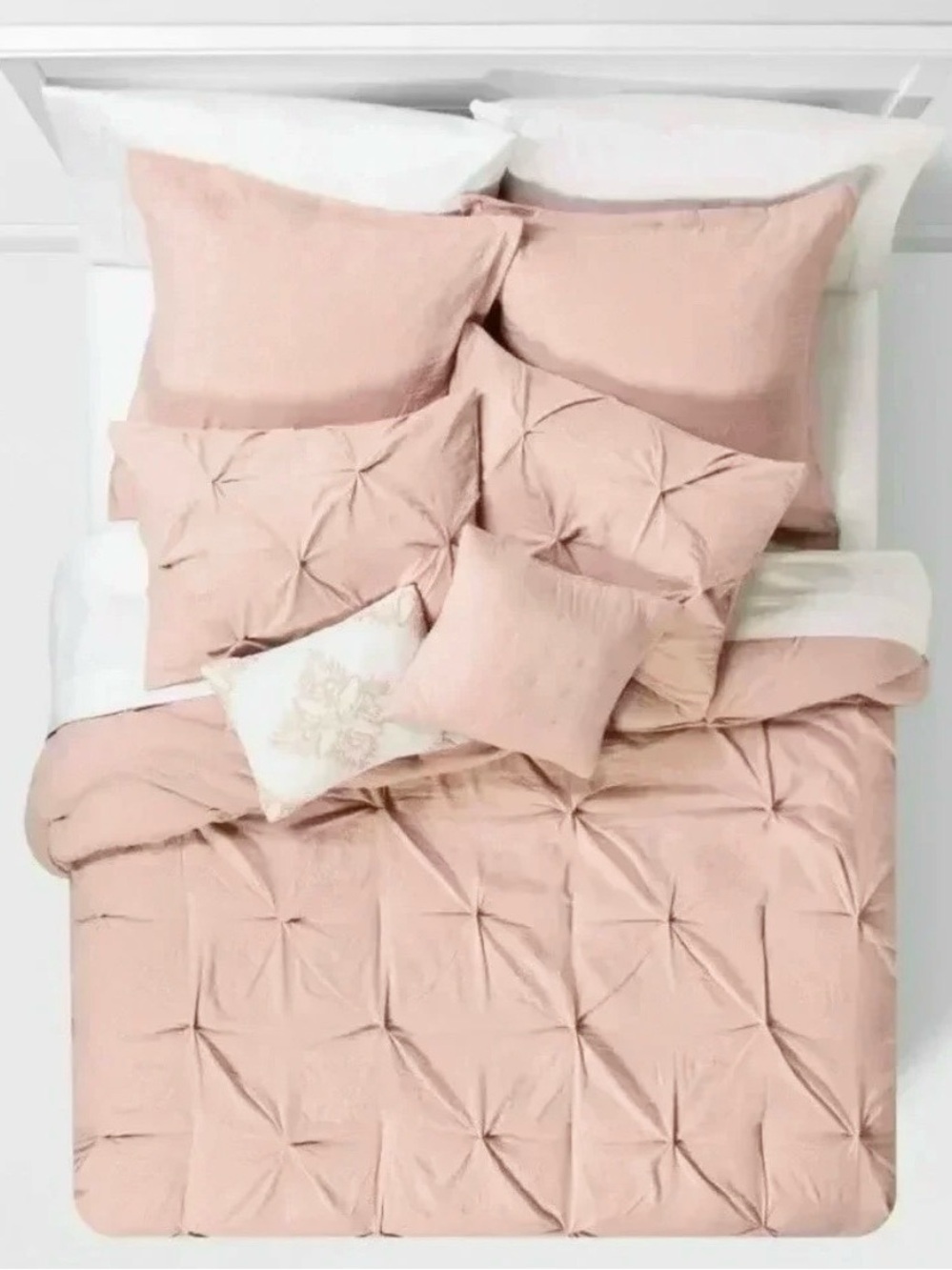 New Target Threshold Montvale Pinch Pleat King Comforter Set Blush/Pink